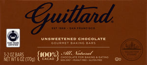 Guittard Baking Bars Gourmet Unsweetened Chocolate 12/3/2 OZ [UNFI #1540822] [ebt]