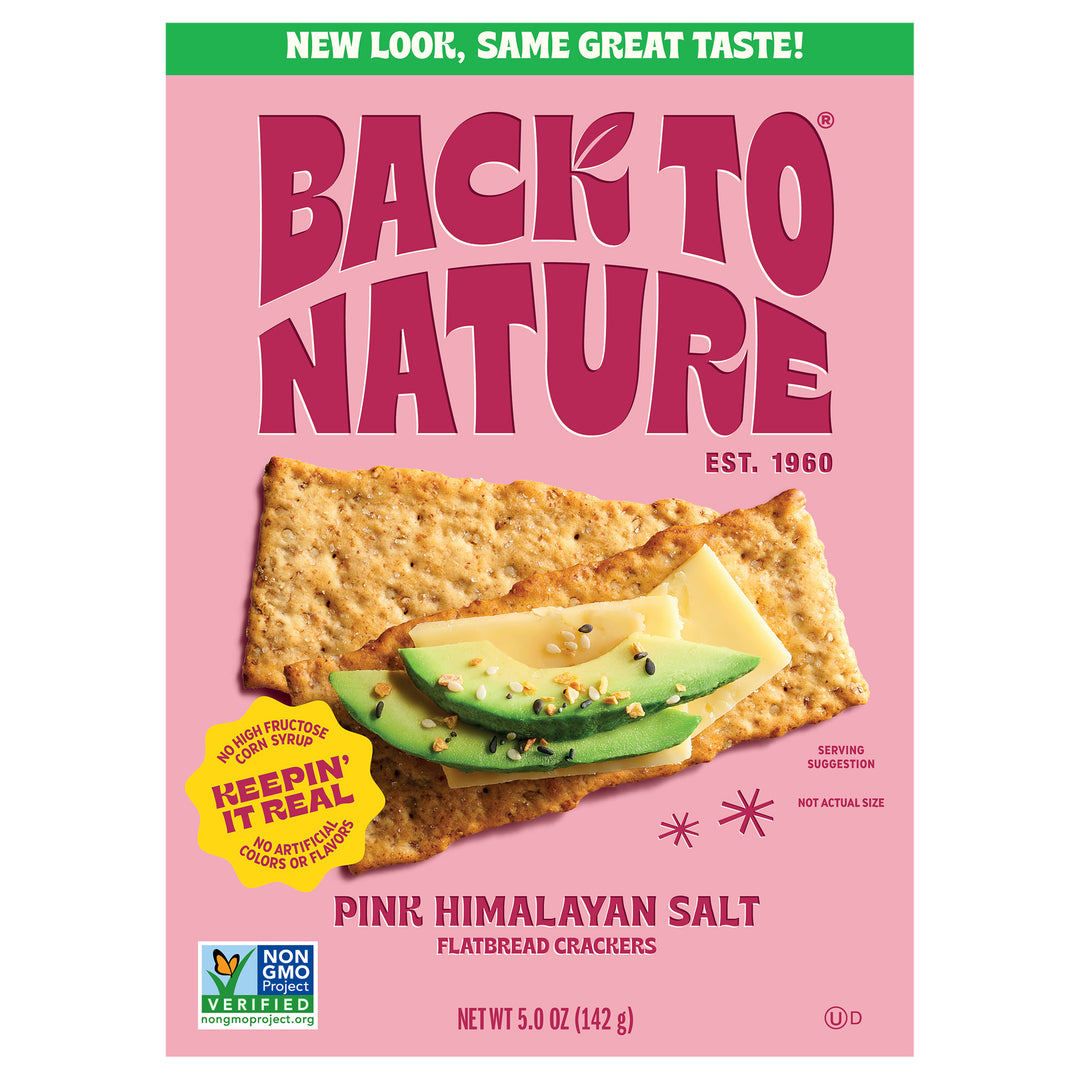 Back To Nature Flatbread Crackers Pink Himalayan Salt 6/5 OZ [UNFI #3138104] [ebt]