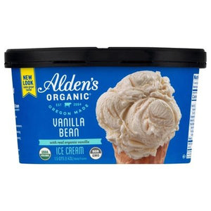 Aldens Organic Ice Cream Vanilla Bean 3/48 OZ [UNFI #798439] [ebt]
