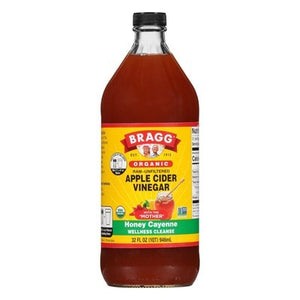 Bragg Apple Cider Vinegar Organic Honey Cayenne 12/32 OZ [UNFI #2013217]