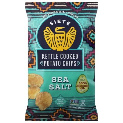 Siete Potato Chips Sea Salt Kettle Cooked 6/5.5 OZ [UNFI #2677250] [ebt]