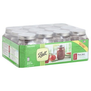 Ball Canning Mason Jars Pint Regular Mouth 1/12/16Oz [UNFI #0106039] T