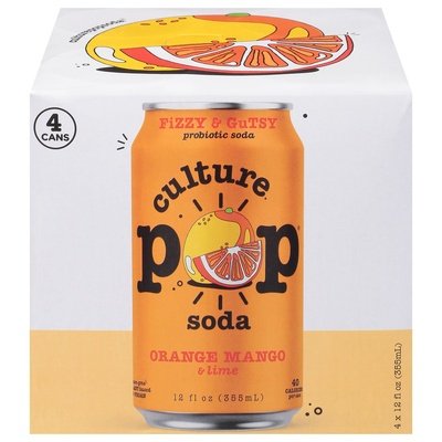 Culture Pop Soda Probiotic Soda Orange Mango & Lime 6/4/12 OZ [UNFI #2706646] [ebt] D