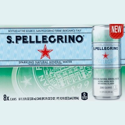 San Pellegrino Sparkling Water Natural Mineral 3/8/11.15Z [UNFI #2346559] [ebt] D