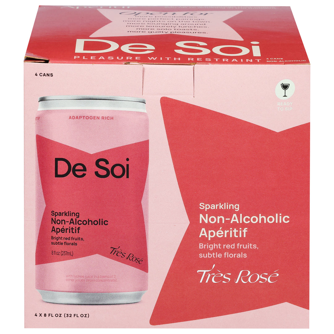 De Soi Aperitif Non-Alcoholic Sparkling Tres Rose 6/4/8 FZ [UNFI #3001922] [ebt] D