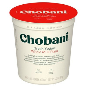 Chobani Yogurt Greek Whole Milk Plain 6/32 OZ [UNFI #1591692] [ebt]