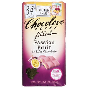 Chocolove Ruby Chocolate Passion Fruit Filled 34% Cocoa 10/3.2 OZ [UNFI #2415529] [ebt]