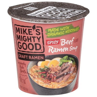 Mikes Mighty Good Ramen Soup Spicy Beef Flavor 6/1.8 OZ [UNFI #2257699] [ebt]