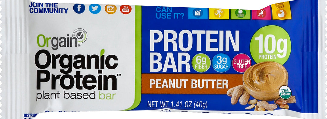 Orgain Protein Bar Organic Peanut Butter 12/1.40 OZ [UNFI #1941137] [ebt]