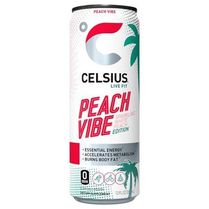 Celsius Energy Drink Peach Vibe 12/12 OZ [UNFI #2752061] [ebt] D