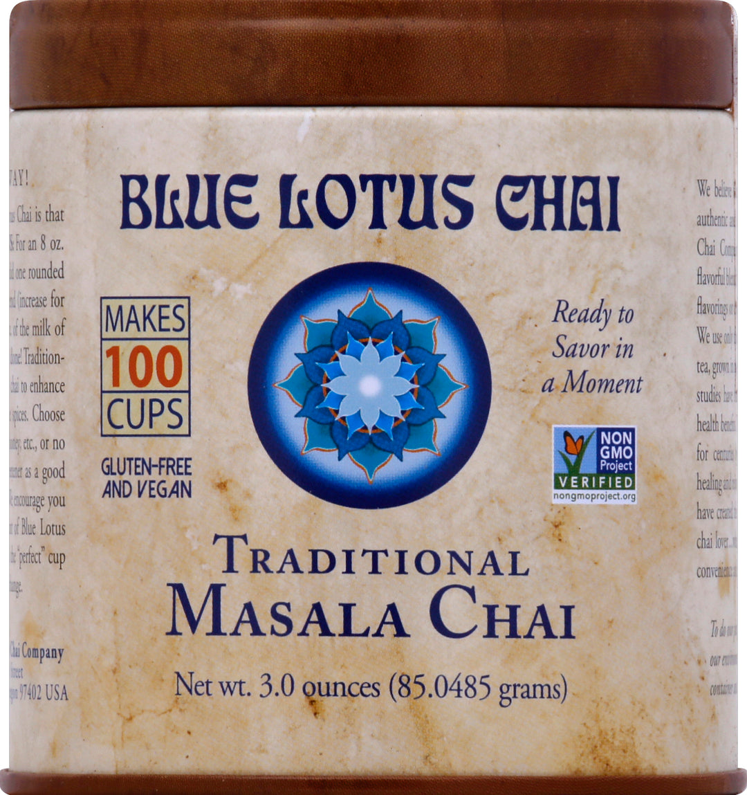 Blue Lotus Chai  Masala Chai Traditional 6/3 OZ [UNFI #2329456] [ebt]