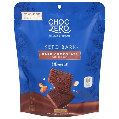 Choczero Keto Bark Dark Chocolate with Sea Salt Almond 12/6 OZ [UNFI #2599660] [ebt]
