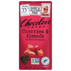 Chocolove Cherries & Almonds In Dark Chocolate 55% Cocoa 12/3.2 OZ [UNFI #0901439] [ebt]