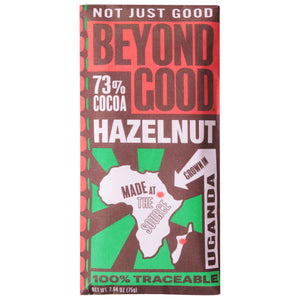 Beyond Good Chocolate Hazelnut 73% Cocoa 12/2.64 OZ [UNFI #2832632] [ebt]
