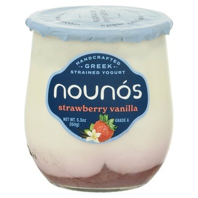 Nounos Yogurt Greek Strawberry Vanilla Strained 8/5.3 OZ [UNFI #2692655] [ebt]