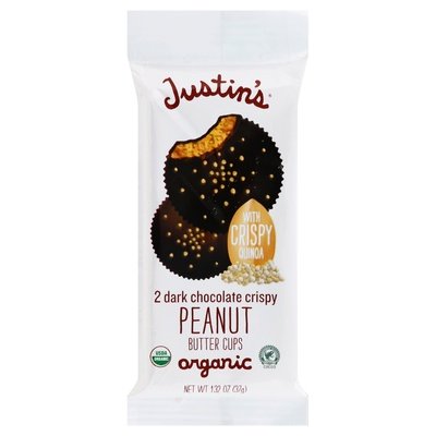 Justins Peanut Butter Cups Organic Dark Chocolate Crispy 12/1.32 Z [UNFI #2509529] [ebt]