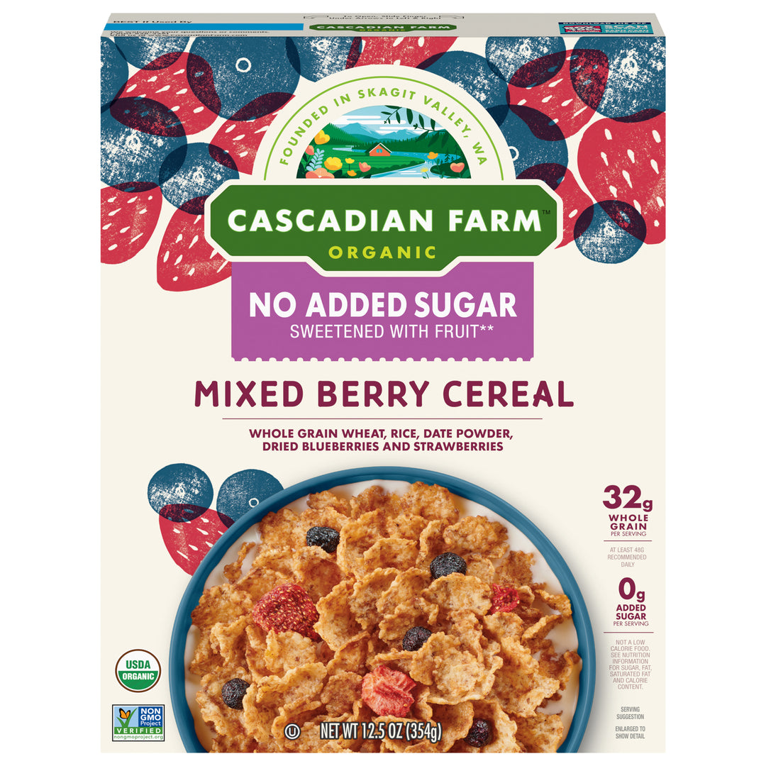Cascadian Farm Cereal No Added Sugar Mixed Berry 10/12.5 OZ [UNFI #3140084] [ebt]