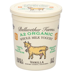 Bellwether Farms Yogurt Vanilla Whole Milk Cow Milk 6/32 OZ [UNFI #2243889] [ebt]