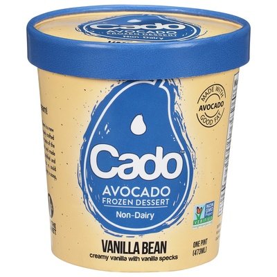 Cado Desserts Frozen Dessert Avocado Non-Dairy Vanilla Bean 8/1 PINT [UNFI #2383206] [ebt]