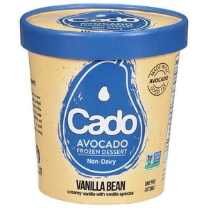 Cado Desserts Frozen Dessert Avocado Non-Dairy Vanilla Bean 8/1 PINT [UNFI #2383206] [ebt]