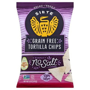 Siete Tortilla Chips Grain Free Simply No Salt 12/5 OZ [UNFI #2289171] [ebt]