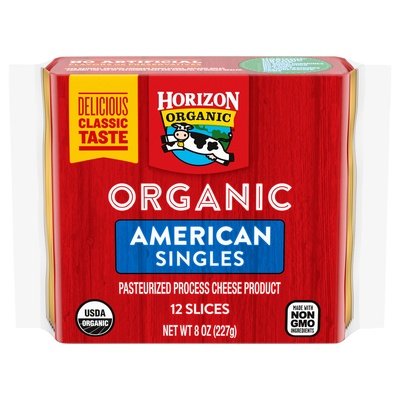 Horizon Cheese Organic American Singles 12/8 OZ [UNFI #0121459] [ebt]