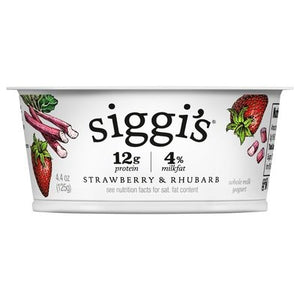 Siggis Yogurt Strawberry Rhubarb Whole Milk 12/4.4 OZ [UNFI #1693894] [ebt]