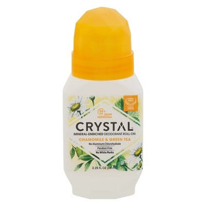 Crystal Deodorant Roll-On Mineral-Enriched Chamomile & Green Tea 1/2.25 OZ [UNFI #486407] T
