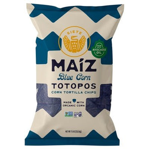 Siete Corn Tortilla Chips Blue Corn Totopos 6/7.5 OZ [UNFI #2943561] [ebt]