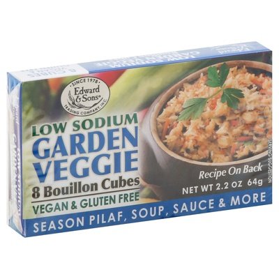 Edward & Sons Bouillon Cubes Low Sodium Garden Veggie 12/2.2 OZ [UNFI #0154930] [ebt]