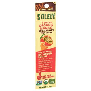 Solely Fruit Jerky Mango Drizzled with 100% Cacao 12/.8 OZ [UNFI #2565794] [ebt]