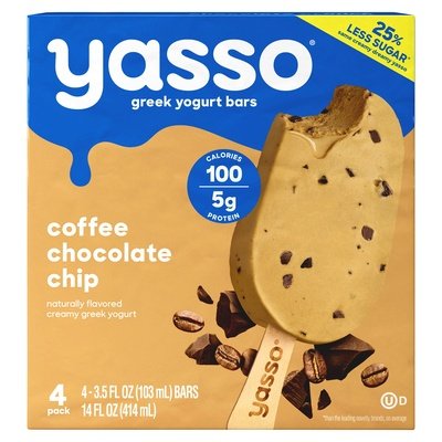 Yasso Yogurt Bar Greek Coffee Chocolate Chip 8/4/3.5 OZ [UNFI #1652155] [ebt]