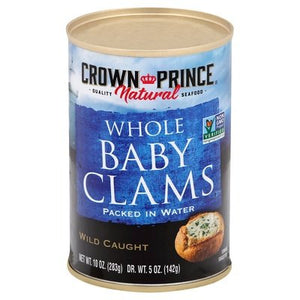 Crown Prince Baby Clams Whole 12/10 OZ [UNFI #0656363] [ebt]