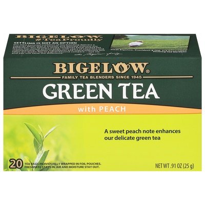 Bigelow Green Tea With Peach Tea Bags 6/20 Bag [UNFI #0459180] [ebt]