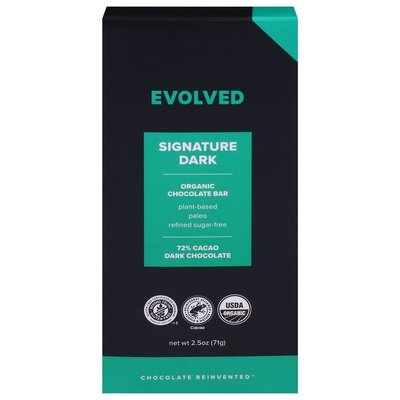 Evolved Chocolate Bar Organic Signature Dark 8/2.5 OZ [UNFI #2028389] [ebt]