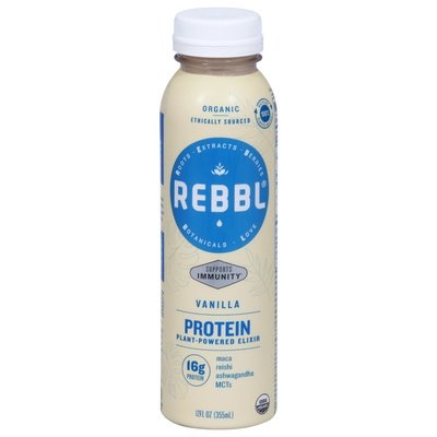 Rebbl Protein Elixir Organic Vanilla 12/12 OZ [UNFI #1818913] [ebt]