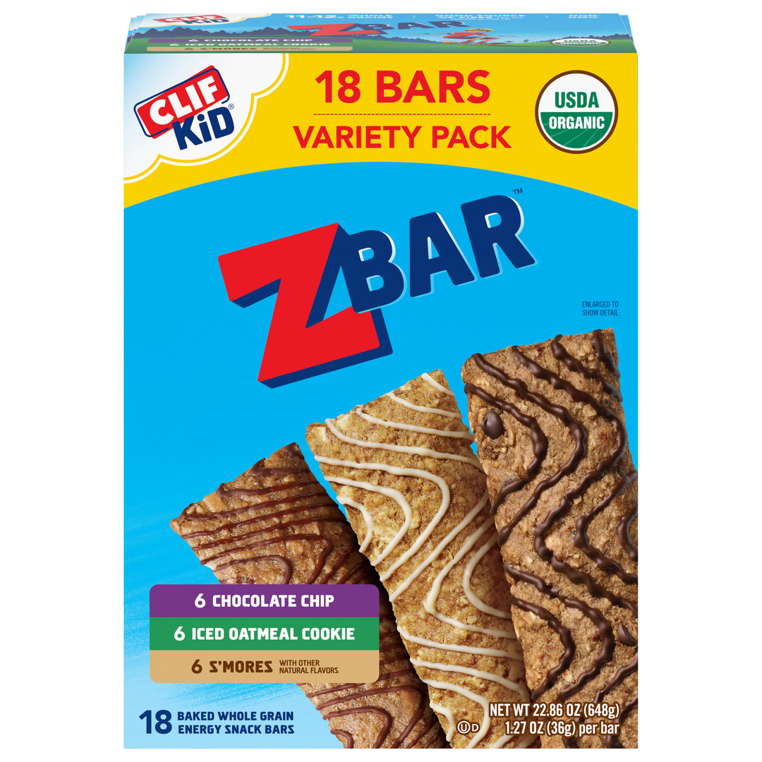 Clif Bar Energy Snack Bars Chocolate Chip/Iced Oatmeal Cookie/S'mores Variety Pack 4/22.86 OZ [UNFI #2741510] [ebt]