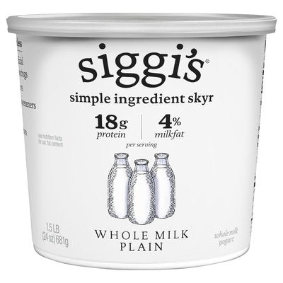 Siggis Yogurt Plain Whole Milk 6/24 OZ [UNFI #1791672] [ebt]