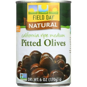 Field Day Olives Black Pitted Medium Ripe 12/6 OZ [UNFI #1053248] [ebt]