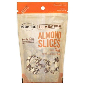 Woodstock Almonds Unsalted Thick Sliced 8/7.5 OZ [UNFI #1081991] [ebt]